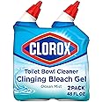 Clorox Toilet Bowl Cleaner, Clinging Bleach Gel, Ocean Mist - 24 Ounces, Pack of 2