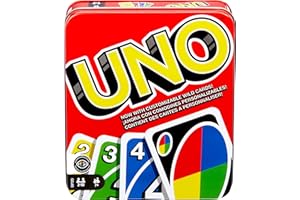 Mattel Games UNO Card Game for Family Night, Travel Game & Gift for Kids in a Collectible Storage Tin for 2-10 Players (Amazo