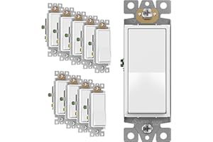 ENERLITES 3-Way Decorator Paddle Rocker Light Switch, Gloss Finish, Single Pole or Three Way, 3 Wire, Grounding Screw, Reside