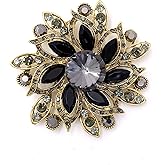 LAXPICOL Vintage Women's Austrian Crystal Elegant Flower Brooch Wedding Broach Pin