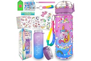 EDSPORTSHOUSE Decorate Your Own Water Bottle Kits for Girls Age 4-6-8-10,Unicorn Painting Crafts,Fun Arts and Crafts Gifts To