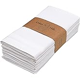 Urban Villa Dinner Napkins (Set of 12) Size 18x18 Inches Solid White Color Cloth Napkins 100% Cotton Fall Dinner Napkins Than