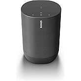 Sonos Move - Battery-powered Smart Speaker, Wi-Fi and Bluetooth with Alexa built-in - Black​​​​​​​ (Renewed)