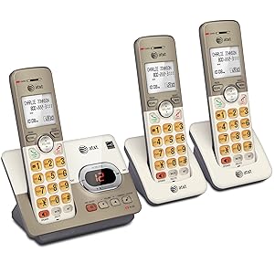 AT&T EL52313 3-Handset Expandable Cordless Phone with Answering System & Extra-large Backlit Keys