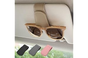 Ompellus Magnetic Leather Sunglass Holder, Eyeglass Hanger Clip for Car Sun Visor, Suitable for Different Size Eyeglasses (Be