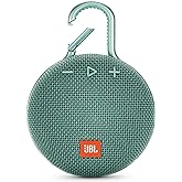 JBL Clip 3, River Teal - Waterproof, Durable & Portable Bluetooth Speaker - Up to 10 Hours of Play - Includes Noise-Cancellin