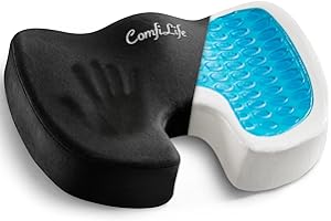 ComfiLife Gel Enhanced Seat Cushion – Office Chair Cushion – Non-Slip Gel & Memory Foam Coccyx Cushion for Tailbone Pain - De