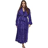 HOC 100% Cotton Women's Classic Chenille Shawl Collar Robe