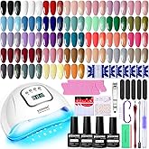 JODSONE Gel Nail Polish Kit with U V Light 32 Colors Gel Polish Nail Kit Soak Off Gel Nail Set Manicure Tools Nail Gel Kit Gi