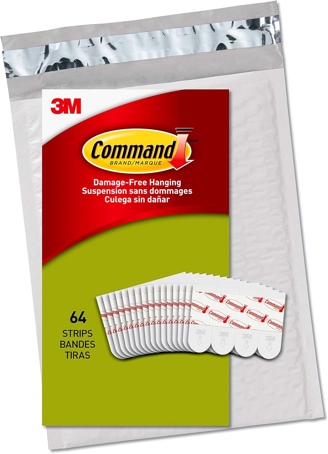 Command PH024-64NA Small White Poster Strips, 64