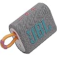 JBL Go 3: Portable Speaker with Bluetooth, Builtin Battery, Waterproof and Dustproof Feature Gray JBLGO3GRYAM