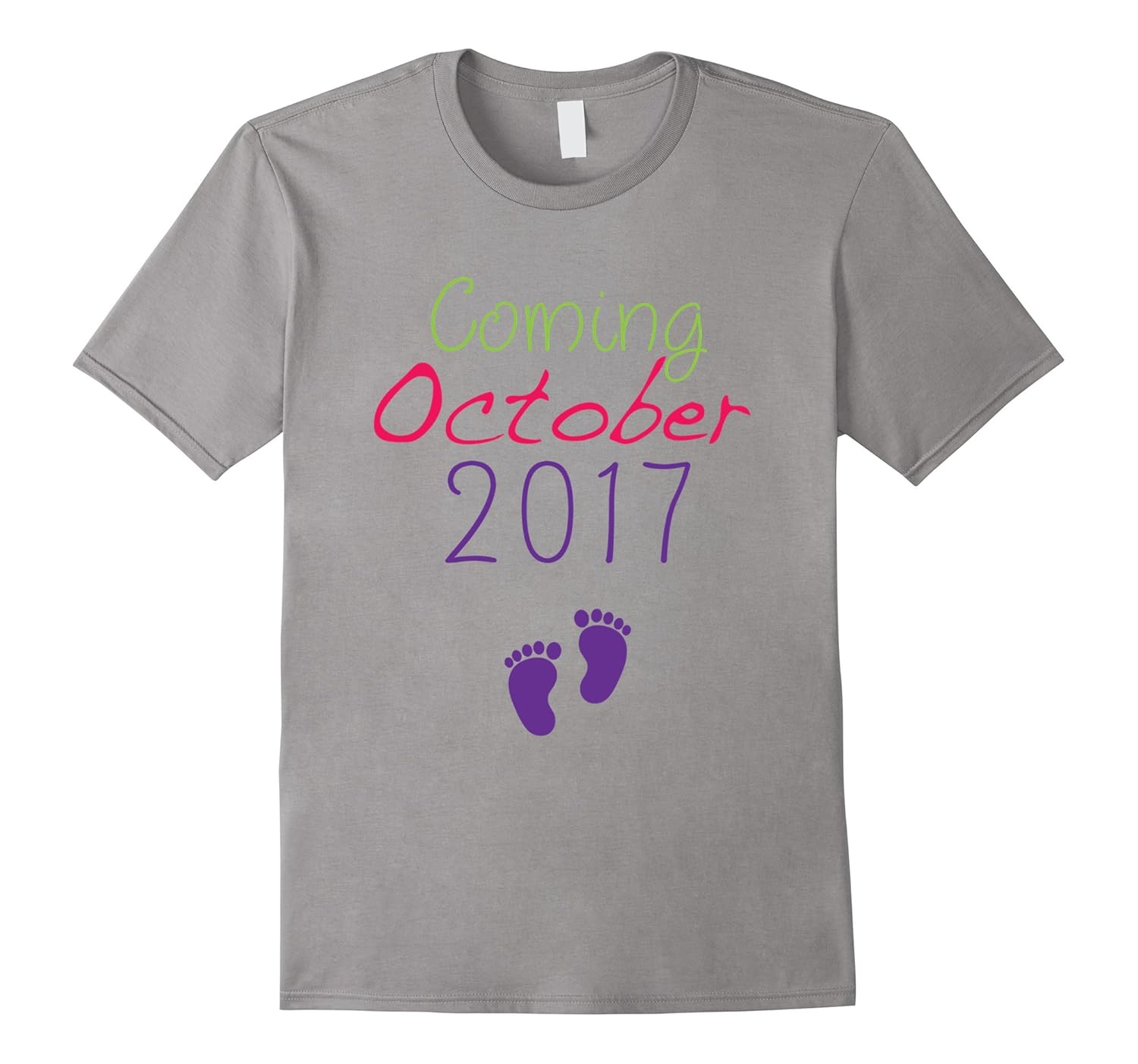 Womens Coming October 2017 Pregnancy Announcement T-Shirt-TD