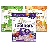 Happy Baby Organics Teether, 3 Flavor Variety Pack, 12 Count (Pack of 3)