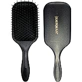 Denman (Black) Large Paddle Cushion Hair Brush for Blow Drying & Detangling - Comfortable Styling, Straightening & Smoothing 