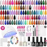 Beetles Gel Nail Polish Kit with U V Light 68 Pcs Emotional Spectrum 35 Colors Gel Polish Nail Kit with Base and Matte&Glossy