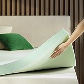 ZINUS 4 Inch Green Tea Memory Foam Mattress Topper, Smaller, More Convenient WonderBox Packaging, Pressure-Relieving Layers, 