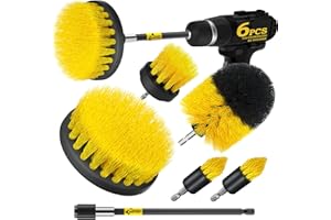 Holikme 6Pack Cleaning Brush Power Scrubber Cleaning Brush Extended Long Attachment Set All Purpose Scrub Brushes Kit for Gro