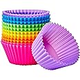 Amazon Basics Reusable Silicone Round Baking Cups, Muffin Liners, Pack of 12, Multicolor, 2.9 x 2.9 x 1.3 inches (LxWxH)