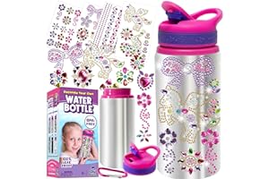 PURPLE LADYBUG Decorate Your Own Water Bottle Kits for Girls - 5 6 7 8 Year Old Girl Gifts, Girl Birthday Easter Gifts for Ki