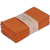 Urban Villa Harvest Dinner Napkins Set of 12 Rust Color Dinner Napkins Size 20''x20'' Fall Cloth Napkins 100% Cotton Cloth Na