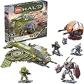 MEGA Halo Infinite Toy Building Set, UNSC Wasp Onslaught Aircraft with 406 Pieces, 4 Poseable Action Figures and Accessories,