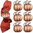 Patelai 6 Pieces Pumpkin Napkin Ring Holders Thanksgiving Halloween Napkin Rings Fall Napkin Ring Holders Pumpkin Dinner Tabl