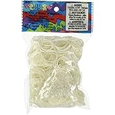 Rainbow Loom Official White Rubber Bands Refill 600 Count + 24 C-Clips