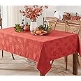 Newbridge Thanksgiving Spice Tremont Autumn Leaf Damask Rectangle Fabric Tablecloth, 52 x 70 Inch