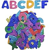 130 Pcs Glitter Foam Letters Stickers Self Adhesive Letters 5 Sets Self Adhesive Foam Letter Alphabet Stickers for Kids, Asso