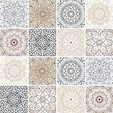 FoLIESEN Tile Stickers - Self-Adhesive Tile Decals for Bathroom & Kitchen - Peel & Stick Backsplash - Patchwork No.4-16 PC, .