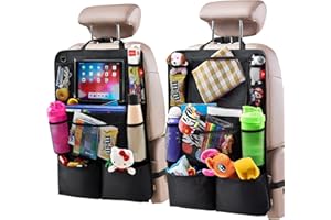 Helteko Backseat Car Organizer, Kick Mats Back Seat Protector with Touch Screen Tablet Holder, Back Seat Organizer for Kids, 