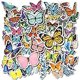 108 PCS Butterfly Stickers Pack, Colorful Lovely Waterproof Stickers for Laptop, Scrapbook, Window, Butterfly Stickers for Wa