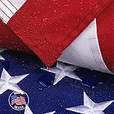 American Flag 8x12 ft for Outside Made in USA, Longest Lasting, Heavy Duty, Embroidered Stars, Sewn Stripes, Brass Grommets, 