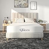 NapQueen 8 Inch Queen Size Mattress, Bamboo Charcoal Memory Foam Mattress, Bed in a Box, White