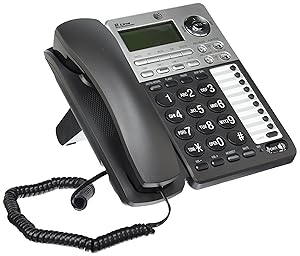 AT&T ML17939 2-Line Corded Telephone with Digital Answering System and Caller ID/Call Waiting, Black/Silver