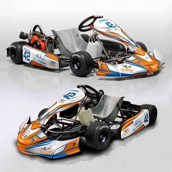 Vinyl wrap design with the title 'Racing Kart wrap design'