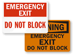 Do Not Block Door Signs