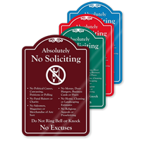 Absolutely No Soliciting ShowCase Sign