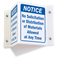 No Solicitation or Distribution Materials Allowed Sign