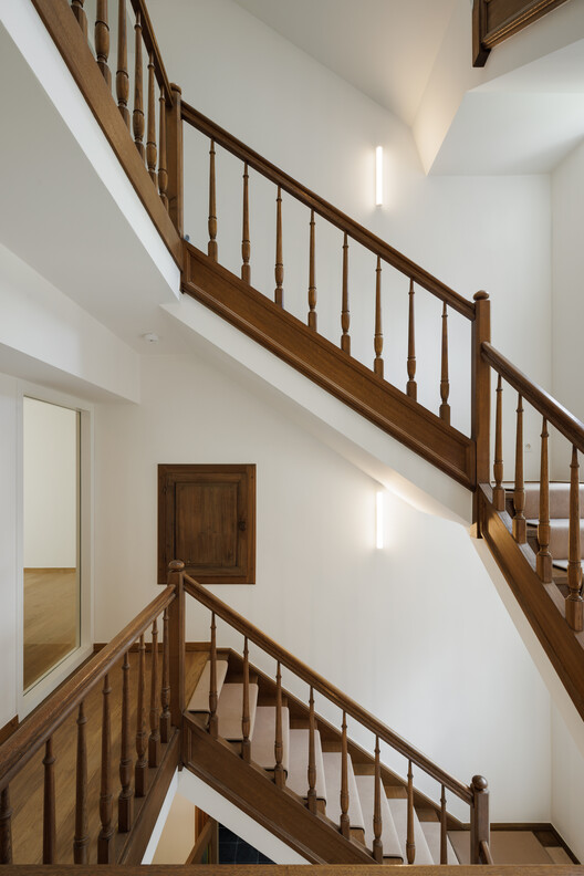 The Ursuline Convent / a2o architecten - Interior Photography, Stairs, Windows, Wood, Handrail