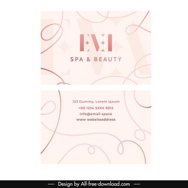 beauty spa agency business card templates dynamic abstract curves