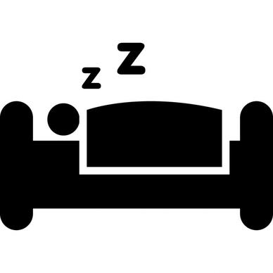 bed accommodation sign icon flat silhouette outline