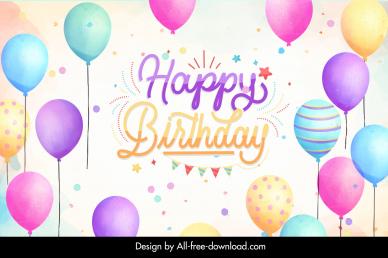 birthday backdrop template elegant dynamic texts stars balloons