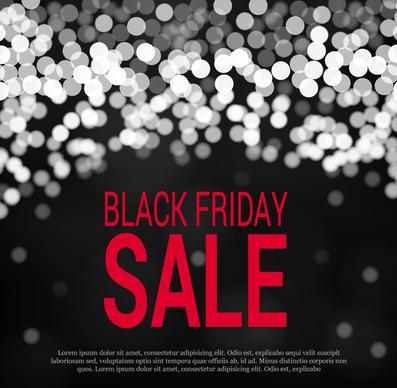 black friday banner with dark blurred sparkle background