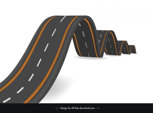 bumpy road design elements wavy 3d