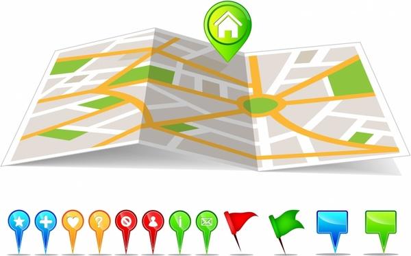 City map with labels