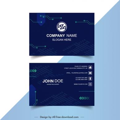 computer business card templates elegant dark computing elements