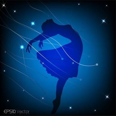 dancing girl silhouette background