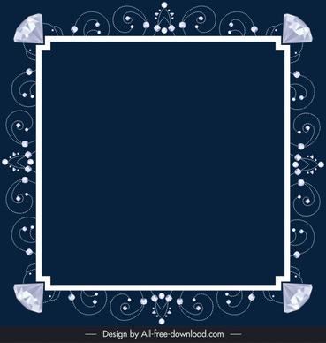 diamond border clipart template symmetric contrast design