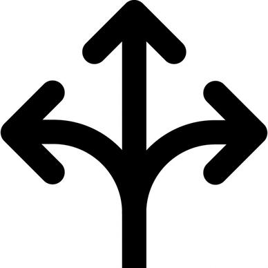 directions sign icon flat silhouette symmetric sketch